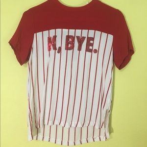 Red and white striped shirt